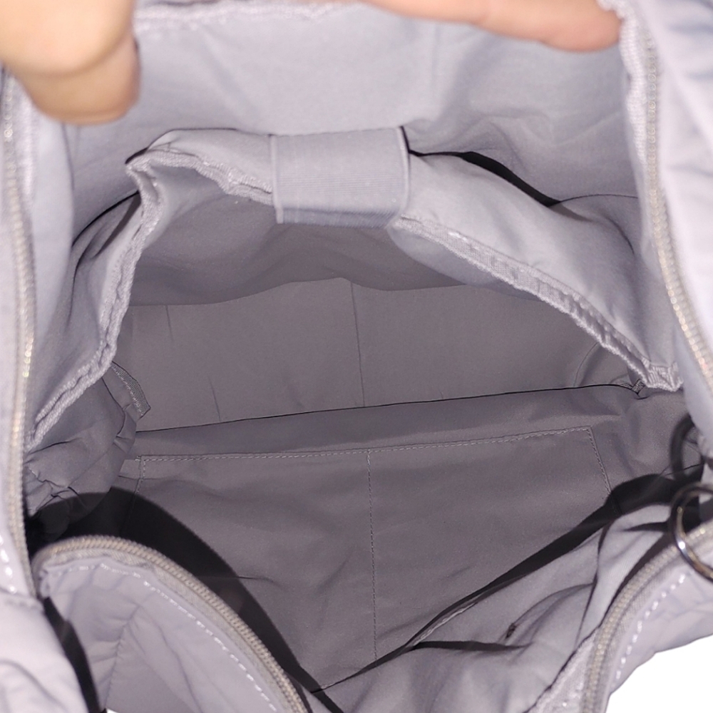 =GEN 'AYCC' All You Can Carry Grey Nylon Grey Puff Crossbody Bag - Picture 12 of 16